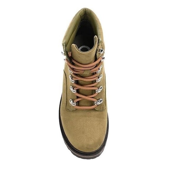 Journee Collection Womens 11 M Olive Green Lace Up Combat Boots DISPLAY FW3 - Picture 2 of 6